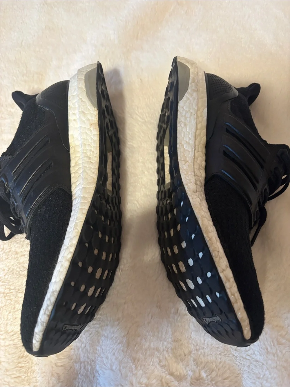 adidas Black Men's Knit Lace-Up Sneakers ultra boost
